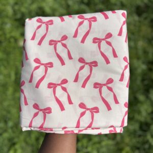 Cotton Pink Bow Print