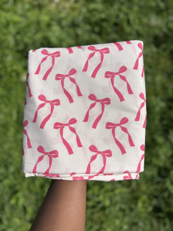 Cotton Pink Bow Print