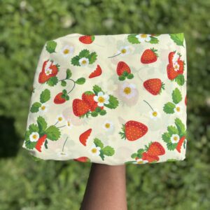 Cotton Yellow Strawberry Print