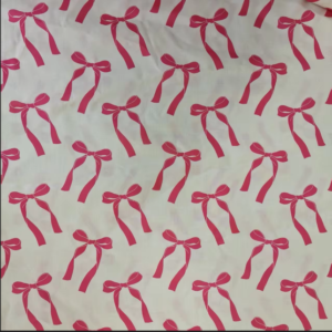 Cotton Pink Bow Print