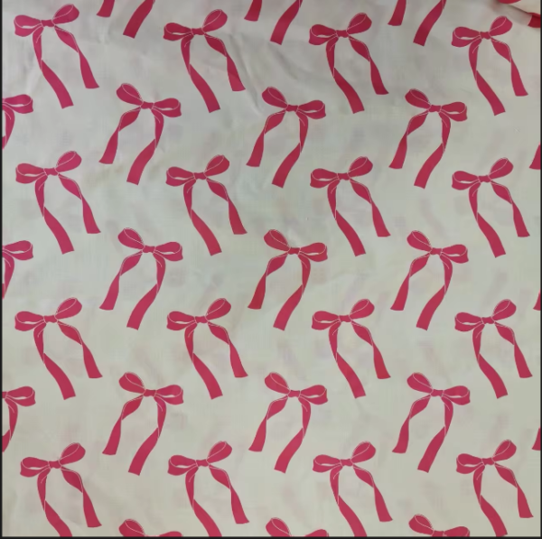 Cotton Pink Bow Print